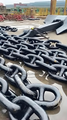 Galvanized Heavy Duty Mooring Chain Jenis batang baja karbon