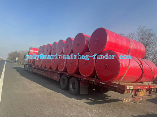 Densitas 30-120Kg/m3 EVA Foam Fender dengan Jaringan Rantai Jaringan Ban dan Bahan Luar Polyurea